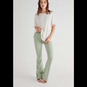 We The Free Pull-On Corduroy Flare Pants Still Pond Green 31 NEW $78